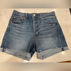 Gap Button fly cut-off rolled hem denim shorts